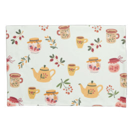 ティータイムシームレスパターン 枕カバー