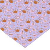 ティータイムティーポットティーカッププレート銅ケトルパターン ショートテーブルランナー (コーナー)