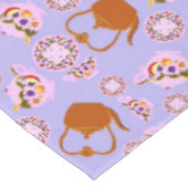 ティータイムティーポットティーカッププレート銅ケトルパターン テーブルクロス (アングル)