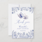 ティータイムトイルをテーマにした赤ちゃんシャワー サンキューカード (正面)