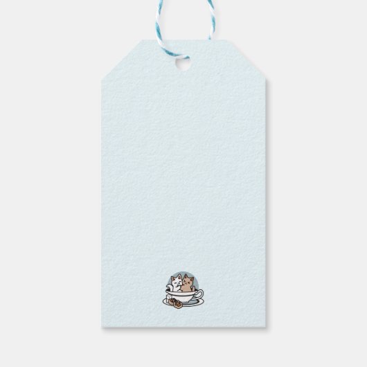 ティータイムニャータイム – かわいい猫とお茶のデザイン ギフトタグ (裏面)