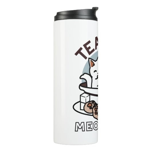 ティータイムニャータイム – かわいい猫とお茶のデザイン タンブラー (回転左)