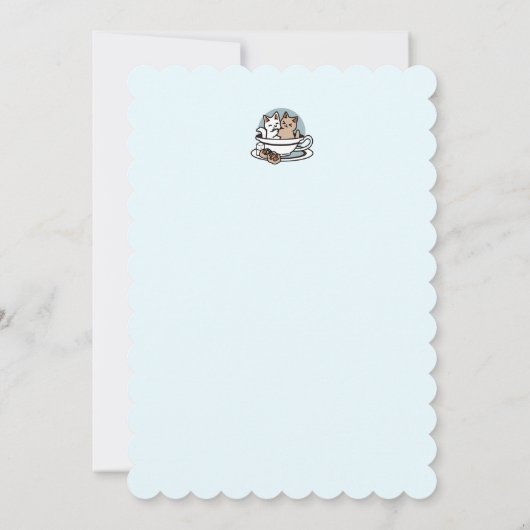 ティータイムニャータイム – かわいい猫とお茶のデザイン 招待状 (裏面)