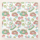 ティータイムパターン ガラスコースター (正面)