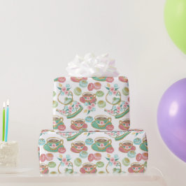 ティータイムパターン ラッピングペーパー