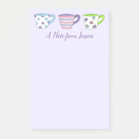 ティータイムパーソナライズされたパーティーカップのティーカップのポスト ポストイット (正面)