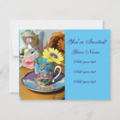 ティータイムフローラティーカップ招待状 招待状 (正面)