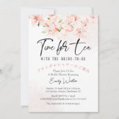 ティータイムブライダルシャワー桜ピンクフローラ 招待状 (正面)