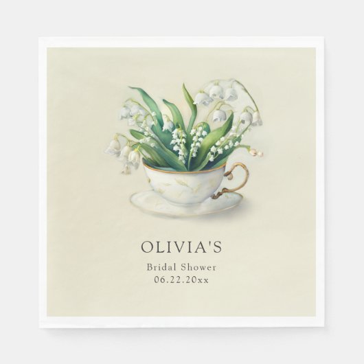 ティータイムリリーオブバレーシエレガントックブライダルシャワー スタンダードランチョンナプキン (正面)
