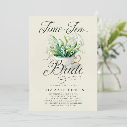 ティータイムリリーオブバレーシエレガントックブライダルシャワー 招待状 (スタンド正面)