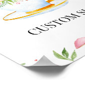 ティータイムワイルドフラワお洒落ーのカスタム看板 ポスター (角)