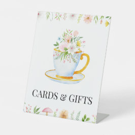 ティータイムワイルドフラワーお洒落カード&ギフトサイン 台座サイン