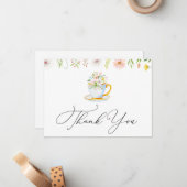 ティータイムワイルドフラワーお洒落サンキューノートカード ノートカード (正面/裏面インサイチュ)