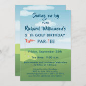ティータイム付き50thゴルフ誕生日パーティー 招待状 (正面/裏面)