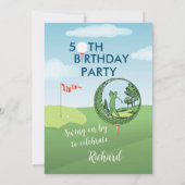 ティータイム付き50thゴルフ誕生日招待状 招待状 (裏面)