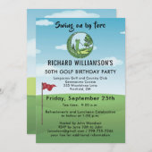 ティータイム付き50thゴルフ誕生日招待状 招待状 (正面/裏面)