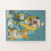 ティータイム王室のドッグス – ブルドッグ&コルギパズル ジグソーパズル (横)