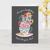 ティータイム誕生日グリーティングカード カード (黄色い花)