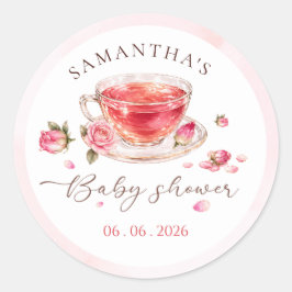 ティータイム ガラス ティーカップ 薔薇 ベビーシャワー ラウンドシール