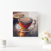 ティータイム スクエア壁時計 (ホーム)