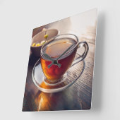 ティータイム スクエア壁時計 (傾斜)