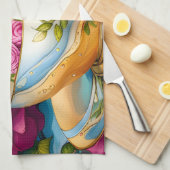 ティータイム – ティーカップアート キッチンタオル (四つ折り)