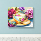 ティータイム – ティーカップアート キャンバスプリント (インサイチュ (ウッドフロア))