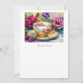 ティータイム – ティーカップアート サンキューカード (裏面)