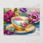 ティータイム – ティーパーティー ポストカード (正面)