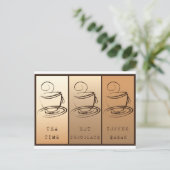 ティータイム、ホットチョコレート、コーヒーブレイク ポストカード (スタンド正面)