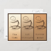 ティータイム、ホットチョコレート、コーヒーブレイク ポストカード (正面/裏面)