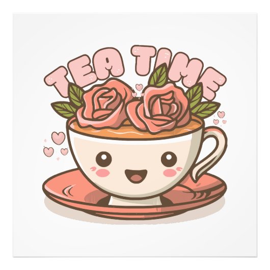 ティータイム ローズティー かわいい フォトプリント            (正面)