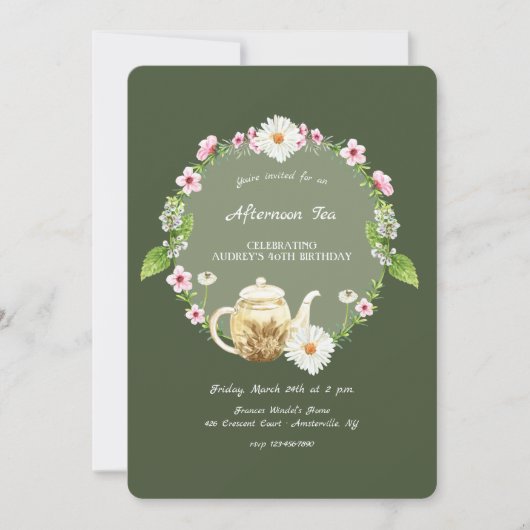 ティータイム 招待状 (正面)