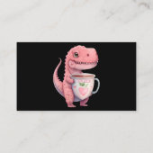 ティータイムTRex恐竜かわいいおもしろいチビ(小さくかわいく書いた感じ)かわいい 名刺 (裏面)
