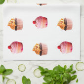 ティータオルのカップケーキ キッチンタオル (折り畳み)