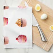 ティータオルのカップケーキ キッチンタオル (四つ折り)