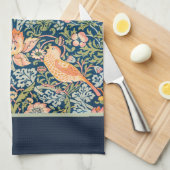 ティータオルウィリアム・モリス:イチゴ泥棒 キッチンタオル (四つ折り)