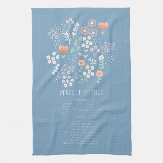 ティータオルレシピコーンとジャムとクリームギフト キッチンタオル (縦)