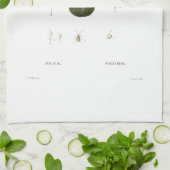 ティータオル植物学：レドゥテ：フィギュア キッチンタオル (折り畳み)