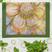 ティータオル椿イエロー キッチンタオル (折り畳み)