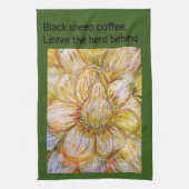 ティータオル椿イエロー キッチンタオル (縦)