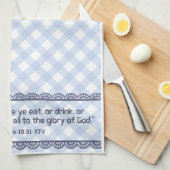 ティータオル聖書の聖句 – I Corinthians 10:31 KJV キッチンタオル (四つ折り)