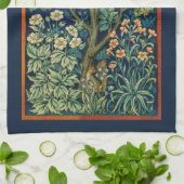 ティータオル：ウィリアム・モリス：キジ キッチンタオル (折り畳み)