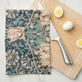 ティータオル：ウィリアム・モリス：ハニーサックル キッチンタオル (四つ折り)