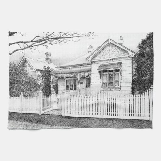 ティータオル – 'ケンジントンハウス' キッチンタオル (横)