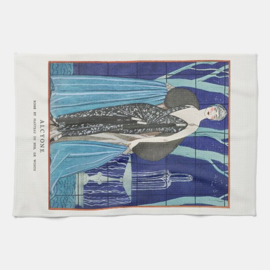 ティータオル:ヴィンテージGEORGE BARBIER POSTER キッチンタオル (横)