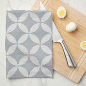 ティータオル – 灰色の花弁パターン キッチンタオル (四つ折り)