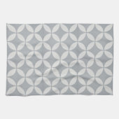 ティータオル – 灰色の花弁パターン キッチンタオル (横)