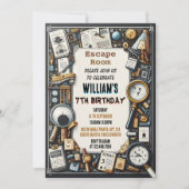 ティーチスパイエスケープルーム7th誕生日招待状 招待状 (正面)