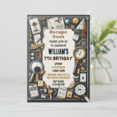 ティーチスパイエスケープルーム7th誕生日招待状 招待状 (スタンド正面)